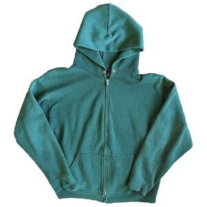 Vintage 90’s Honors Solid Green Full Zip Hooded Jacket